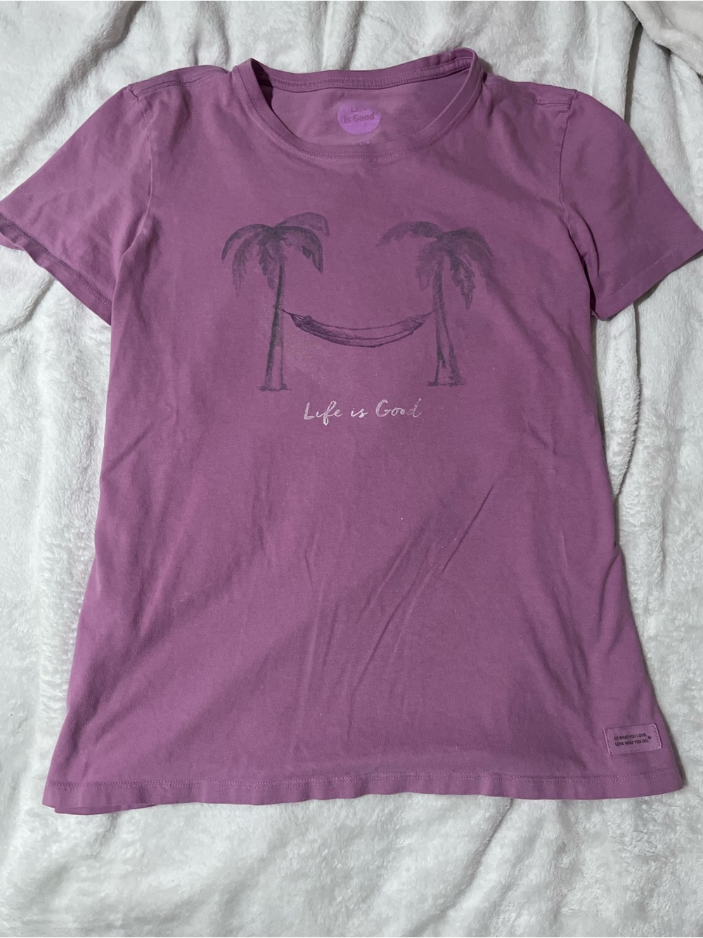 Life Is Good Purple Palm Tree Hammock Tee